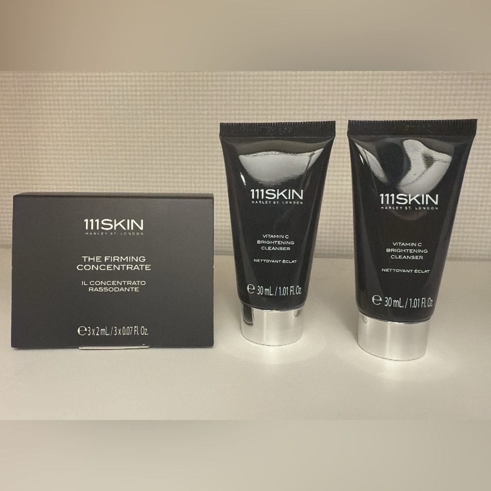 111SKIN Firming Concentrate Ampules + Black Vitamin C Brightening Cleanser Duo